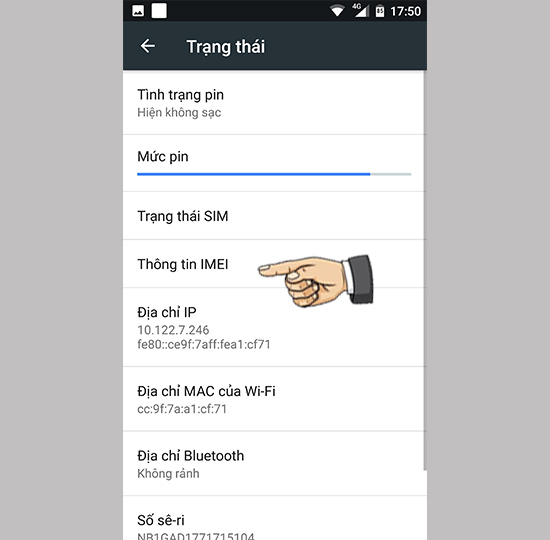 Kiểm tra thông tin máy